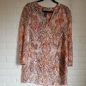 Chico's Sz2 print 3/4 sleeve top
